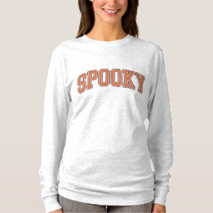 Simple Spooky Collegiate Halloween Long Sleeve T-S T-Shirt