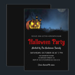 Simple Spooky Graveyard Halloween Party Invitation<br><div class="desc">Invite your guests to a night of magic and mystery with our personalised *Adult Halloween Haunted House Graveyard Costume Party Invitation*. Featuring a bewitching design of a haunted house behind a graveyard, scary carved pumpkin, and a tree this invitation is perfect for setting the stage for a night of spooky...</div>