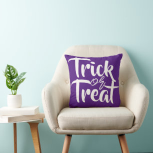 Simple Spooky Trick or Treat Halloween Family Cushion