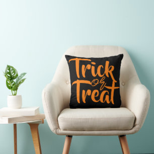 Simple Spooky Trick or Treat Halloween Family Cushion