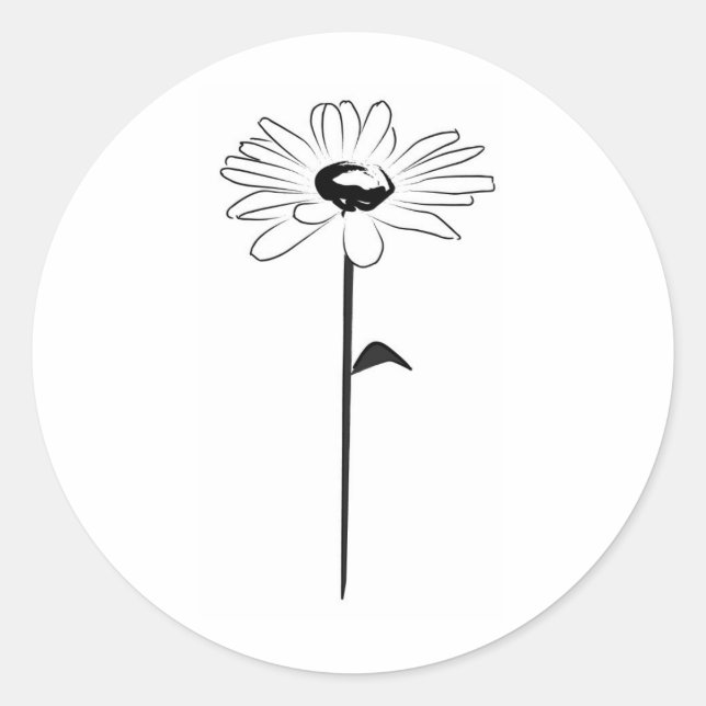 Simple Spring Daisy Classic Round Sticker (Front)