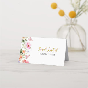 Simple Spring Floral Bridal Shower Food Label  Appointment Card