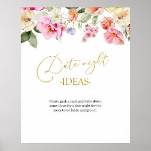 Simple Spring Floral Date Night Idea Game Sign