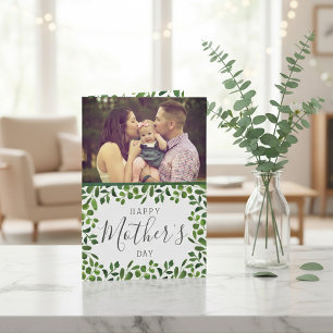 Simple Spring Foliage Photo Mother's Day Card