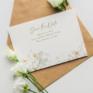 Simple Spring Wildflower  Save The Date