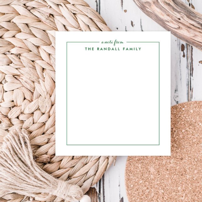 Simple Square Grass Green Personalised Notepad  (Creator Uploaded)