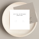 Simple Square White Stud Earring Display Card<br><div class="desc">Stylish earring display holder with two printed hole "markers". If you are interested in a necklace display please feel free to contact me. For additional matching marketing materials, custom design or logo enquiry, message me if you need assistance or have any special requests. For shipping, cardstock enquires and pricing contact...</div>