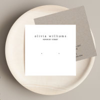 Simple Square White Stud Earring Display Card