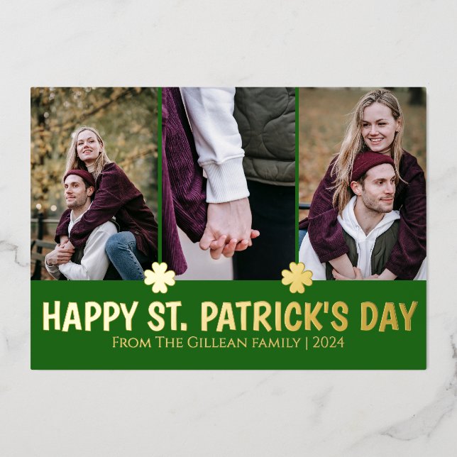 Simple St. patrick's day Shamrocks family 3 photo (Front)