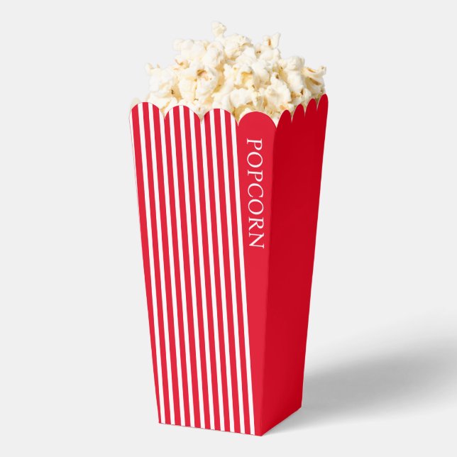 Simple Standard Red and White Popcorn Favour Box (Popped)