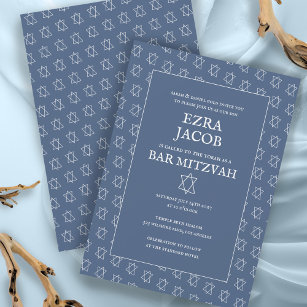 Simple Star of David Custom B'nai Bat Bar Mitzvah  Invitation