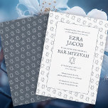 Simple Star of David Custom B'nai Bat Bar Mitzvah  Invitation<br><div class="desc">Perfect card to announce a bar mitzvah, bat mitzvah or other Jewish celebration! Hand made art for you! FULLY CUSTOMIZABLE! Click on “Personalise” above to edit the text. Click "edit using design tool" to adjust the fonts, colours and placements and to delete the back side design if you prefer. Also...</div>