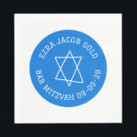Simple Star of David Custom B'nai Bat Bar Mitzvah  Napkin<br><div class="desc">Perfect napkin for a bar mitzvah, bat mitzvah or other Jewish celebration! Hand made art for you! FULLY CUSTOMIZABLE! Click on “Personalise” above to edit the text. Click "edit using design tool" to adjust the fonts, colours and placements and to delete any part of the design if you prefer. Design...</div>