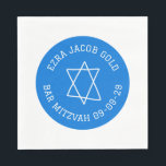 Simple Star of David Custom B'nai Bat Bar Mitzvah  Napkin<br><div class="desc">Perfect napkin for a bar mitzvah, bat mitzvah or other Jewish celebration! Hand made art for you! FULLY CUSTOMIZABLE! Click on “Personalise” above to edit the text. Click "edit using design tool" to adjust the fonts, colours and placements and to delete any part of the design if you prefer. Design...</div>