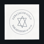 Simple Star of David Custom B'nai Bat Bar Mitzvah  Napkin<br><div class="desc">Perfect napkin for a bar mitzvah, bat mitzvah or other Jewish celebration! Hand made art for you! FULLY CUSTOMIZABLE! Click on “Personalise” above to edit the text. Click "edit using design tool" to adjust the fonts, colours and placements and to delete any part of the design if you prefer. Design...</div>