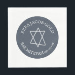 Simple Star of David Custom B'nai Bat Bar Mitzvah  Napkin<br><div class="desc">Perfect napkin for a bar mitzvah, bat mitzvah or other Jewish celebration! Hand made art for you! FULLY CUSTOMIZABLE! Click on “Personalise” above to edit the text. Click "edit using design tool" to adjust the fonts, colours and placements and to delete any part of the design if you prefer. Design...</div>