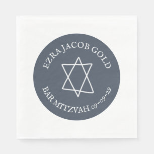 Simple Star of David Custom B'nai Bat Bar Mitzvah  Napkin