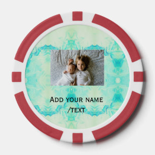 simple star sparkle glitter add photo custom text  poker chips
