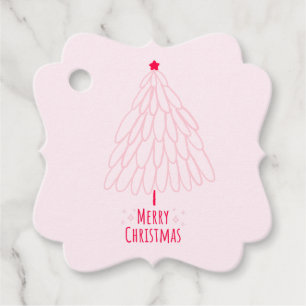 Simple Star Tree Mid Mod Merry Christmas Favour Tags