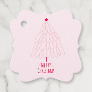 Simple Star Tree Mid Mod Merry Christmas  Favour Tags