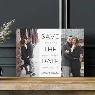 Simple Statement Two Photo Save the Date
