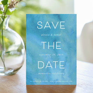 Simple Statement   Watercolor Save the Date Card