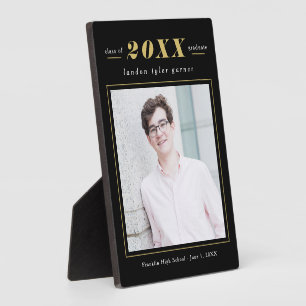 Simple Stats EDITABLE COLOR Graduation Plaque