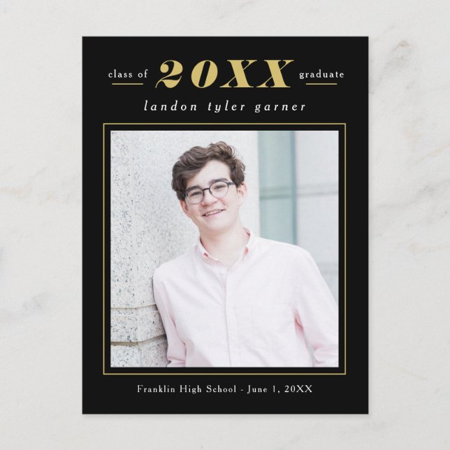 Simple Stats Editable Colour Graduation Postcard (Front)