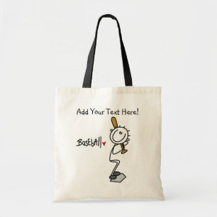 Simple Stick Figure Baseball Tote Bag