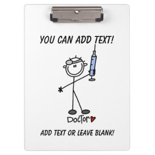 Simple Stick Figure Doctor Clipboard