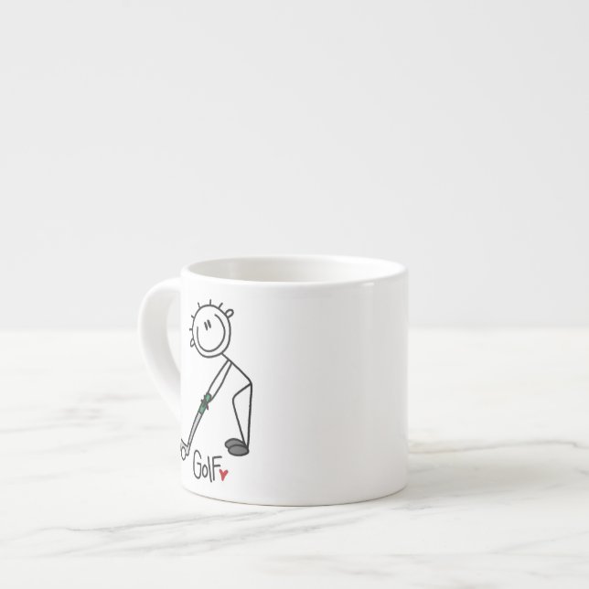 Simple Stick Figure Golfer Espresso Cup (Front Left)