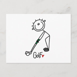 Simple Stick Figure Golfer Postcard