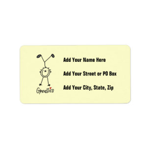 Simple Stick Figure Gymnast Label