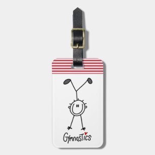 Simple Stick Figure Gymnast Luggage Tag