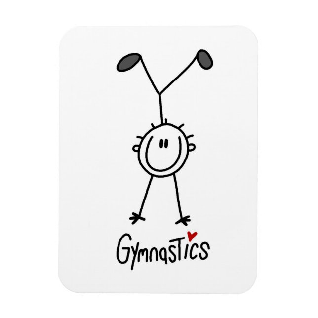 Simple Stick Figure Gymnast Magnet (Vertical)