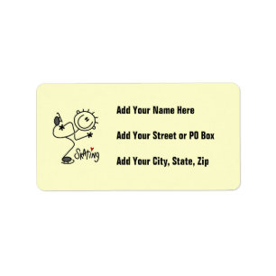 Simple Stick Figure Ice Skating T-shirts and Gifts Label
