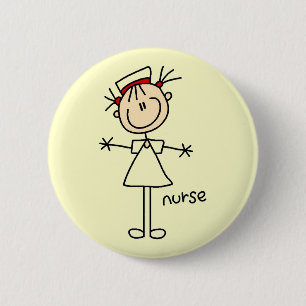 Simple Stick Figure Nurse T-shirts and Gifts 6 Cm Round Badge