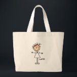 Simple Stick Figure Nurse T-shirts and Gifts Large Tote Bag<br><div class="desc">An adorable nurse design featuring a simple stick figure nurse on nurse T-shirts,  mugs,  cards,  stickers,  tote bags,  and other items great for RNs,  LPNs,  ER nurses,  paediatrics nurses,  and future nurses!</div>
