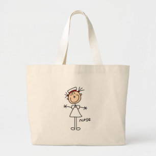 Simple Stick Figure Nurse T-shirts and Gifts Large Tote Bag