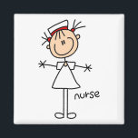 Simple Stick Figure Nurse T-shirts and Gifts Magnet<br><div class="desc">An adorable nurse design featuring a simple stick figure nurse on nurse T-shirts,  mugs,  cards,  stickers,  tote bags,  and other items great for RNs,  LPNs,  ER nurses,  paediatrics nurses,  and future nurses!</div>
