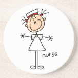 Simple Stick Figure Nurse Tshirts and Gifts Coaster<br><div class="desc">A simple stick figure nurse design on nurse t-shirts,  cards,  stickers,  tote bags,  magnets,  mousepads,  hoodies,  keychains,  and more.</div>