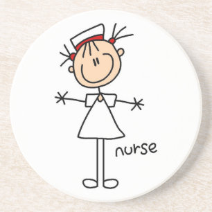Simple Stick Figure Nurse Tshirts and Gifts Coaster