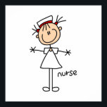 Simple Stick Figure Nurse Tshirts and Gifts Poster<br><div class="desc">A simple stick figure nurse design on nurse t-shirts,  cards,  stickers,  tote bags,  magnets,  mousepads,  hoodies,  keychains,  and more.</div>