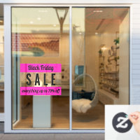 Simple store black friday sale sign window clings