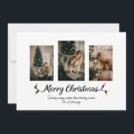 Simple String Lights 3 Photo Christmas  Holiday Card<br><div class="desc">Send warm wishes this holiday season with these simple yet festive Christmas cards. These cards read “Merry Christmas” with a string light font. Add 3 photos and a personal message.</div>