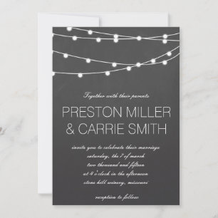 Simple String of Lights Wedding Invites Wedding