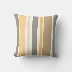 Simple stripe yellow and gray cushion
