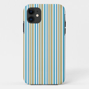simple, striped pattern , olive and blue throw pil Case-Mate iPhone case