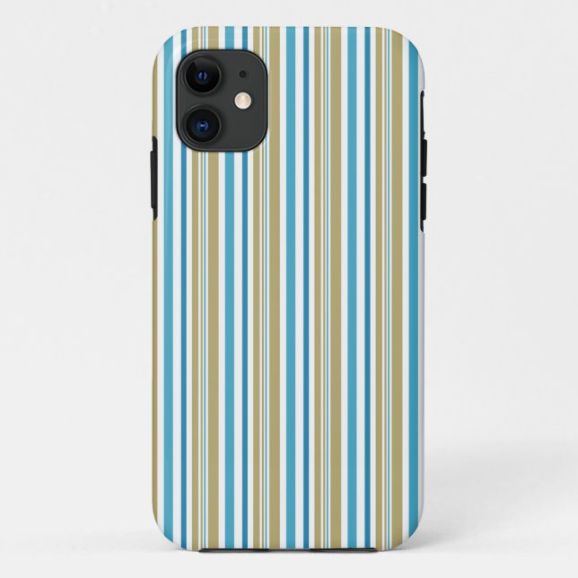 simple, striped pattern , olive and blue throw pil Case-Mate iPhone case (Back)