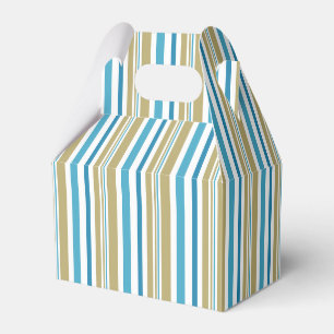 simple, striped pattern , olive and blue throw pil favour box